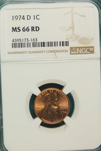 1974-D NGC MS66 RED Lincoln Cent!! #A6852