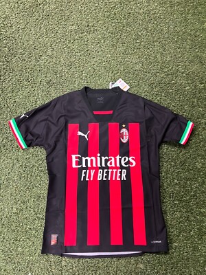 PUMA AC Milan Men's Home Authentic Jersey 22/23 - Black/Red PUMA AC Milan Men's Home Authentic Jersey 22/23 - Black/Red
