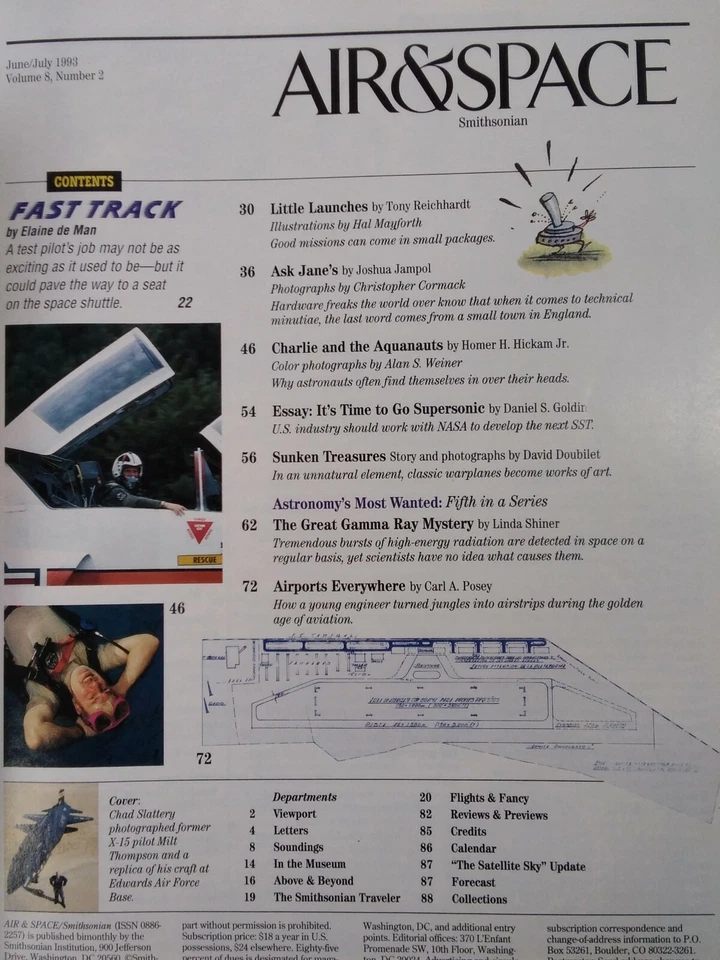 Air & Space Magazine Smithsonian Rare Vtg 1993 X-15 Test Pilots Rolex Yeager Ad - Image 2 of 4