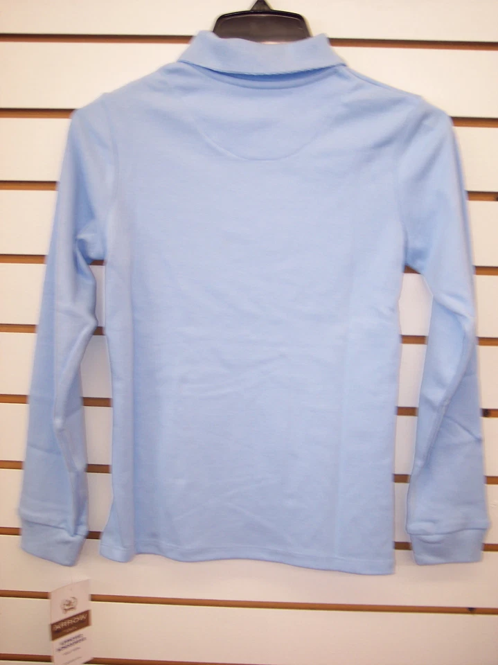 Camisa polo uniforme azul claro manga larga Arrow $22 para niñas talla 7/8-16 Foto 2 de 3