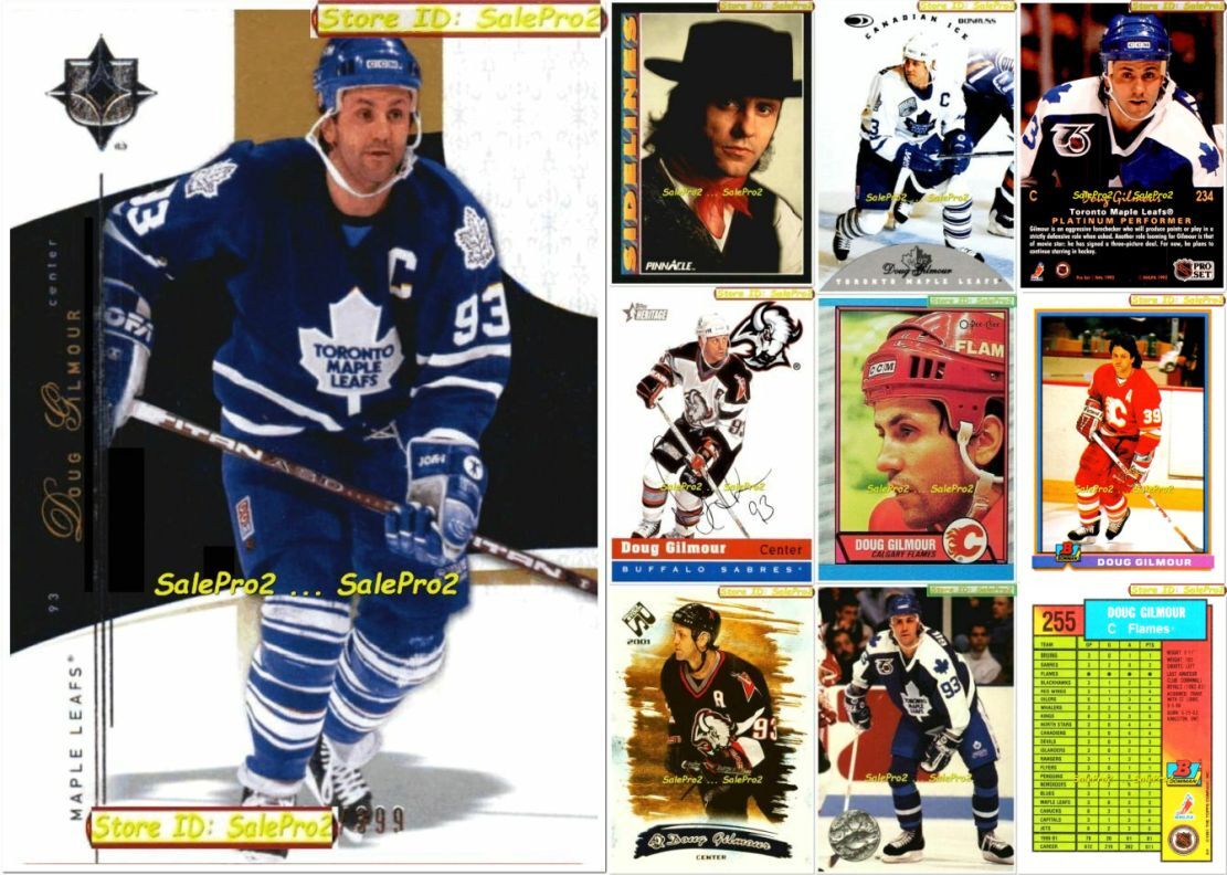 100++ DOUG GILMOUR SINGLES INSERT PROMO LIMITED JERSEY RC