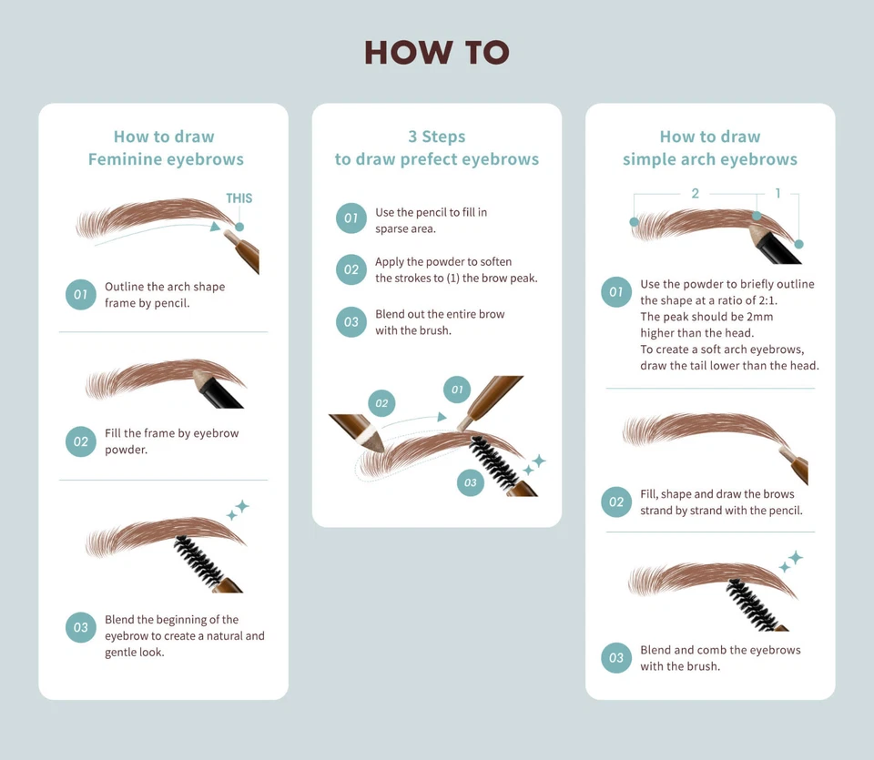 [K-PALETTE] Delineador de lápiz de cejas preciso de 3 vías duradero con cepillo 21 g JAPÓN NUEVO Foto 3 de 3