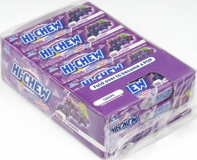 Hi-Chew Grape Fruit Chews Candy 15 Packs Japanese Chewy Fruity Candies 1.65 LB