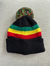 Jamaica Reggae Rasta Marley Winter Beanie Knit Hats Striped Beanie Pom Pom 3 Pcs