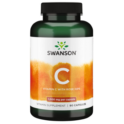 Swanson, C-1000 - Vitamin C with Rose Hips, 1,000mg, 90 Kapseln - Blitzversand