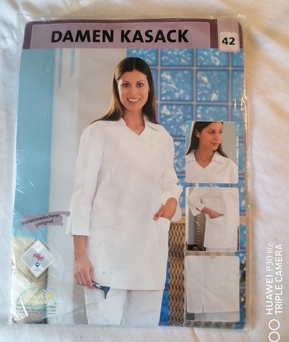 Damen Kasack Weiß, 3/4 Arm, Gr. 42, 100% Baumwolle - Sanfor, neu, OVP, - Bild 3 von 3