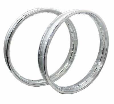 WM2 Front And Rear Steel Wheel Rim Pair 19'' Inches 40 Hole For BSA Triumph