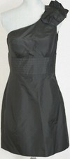 GUESS by MARCIANO STUNNING SILK Taffeta One Shoulder BLACK Dress - Medium