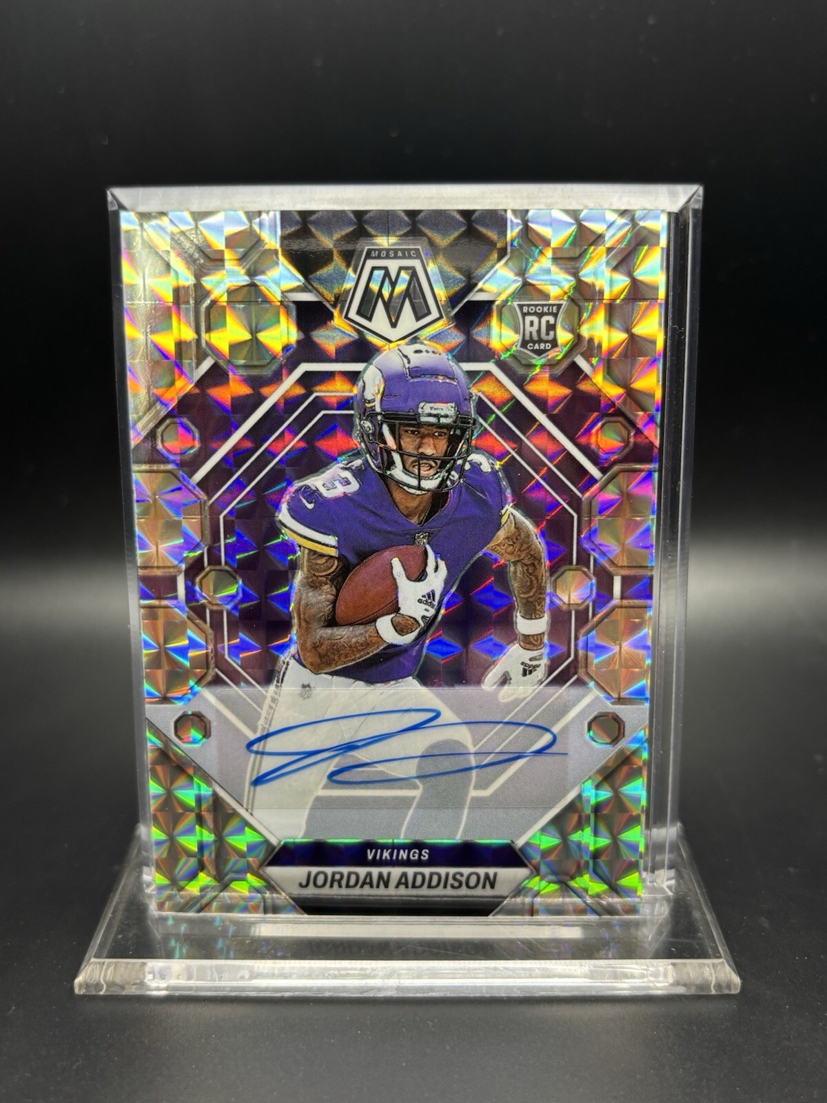 2023 Panini Mosaic - Jordan Addison Mosaic Autograph Rookie Card No. 337