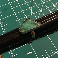 STERLING SILVER FREE FORM TURQUOISE SOLITAIRE RING SIZE 8