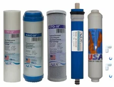 Full 5 stage Reverse Osmosis Replacement Filter set with 50 GPD membrane
