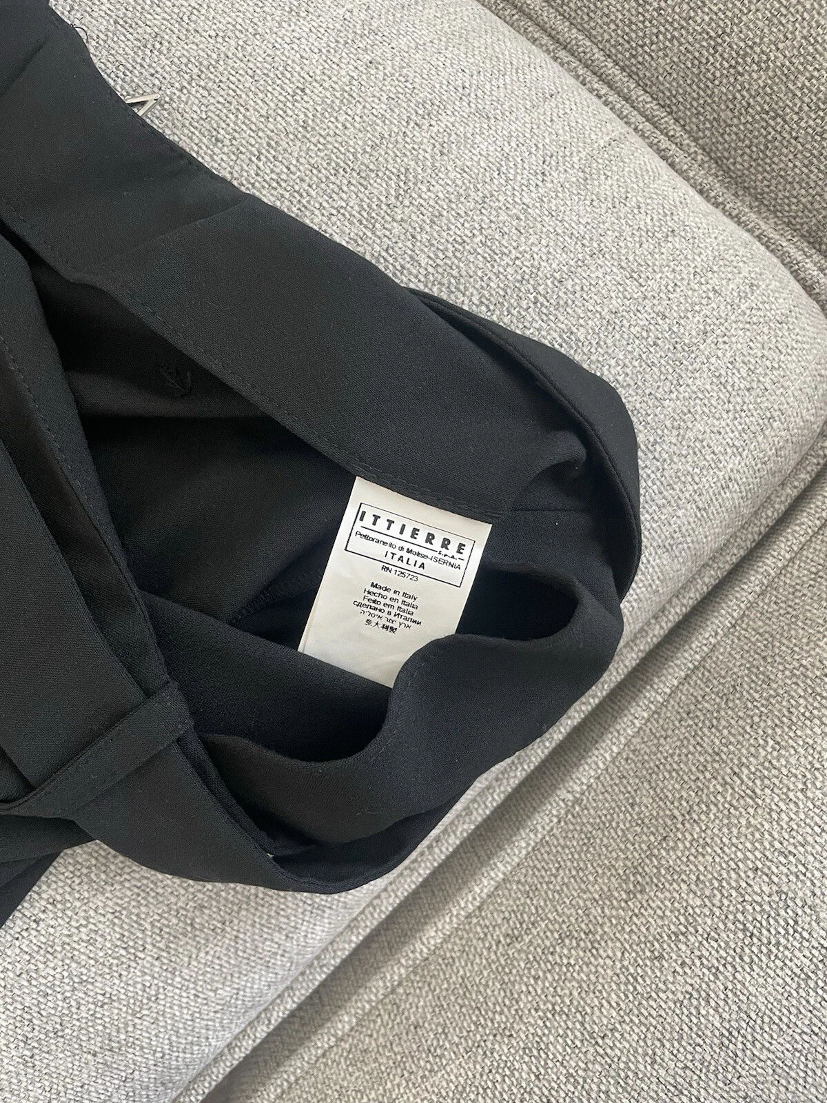 NUOVO SENZA ETICHETTE VJC VERSACE DONNA PANTALONI ELEGANTI NERI CON CINTURA TAGLIA 44