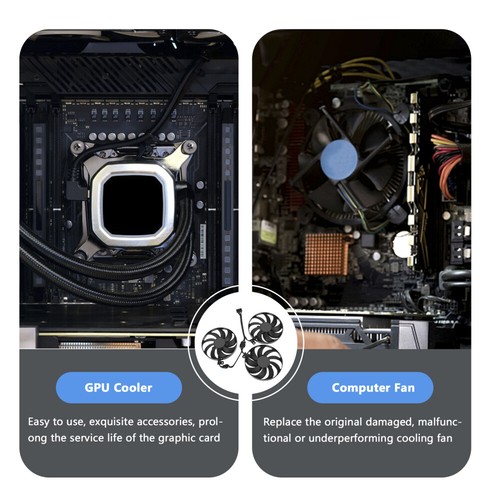 1 Set GPU-Kühler kompatibel für CF9010U12D 87mm Grafikkarten-Kühlgebläse - Afbeelding 11 van 12