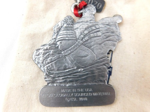 Lands End 2020 doppelseitige Zinn Weihnachten Happy Holidays hängende Ornamente - Bild 3 von 6