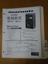 Marantz 4 mk II Service Manual Original Repair Book Stereo Speaker 2 pages