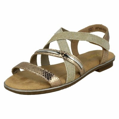 Girls / Ladies Rose Gold (Rosa) Rieker Open Toe Summer Party Sandals K0850 | eBay
