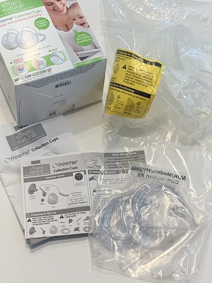 NUK Freemie Simply Natural Colección Tazas Manos Libres Accesorio de Bombeo Caja Abierta Foto 2 de 4