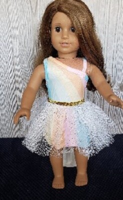 Dance Tutu Leotard, Beachwear, Light Pastel Tutu Outfit, for 18'' Dolls