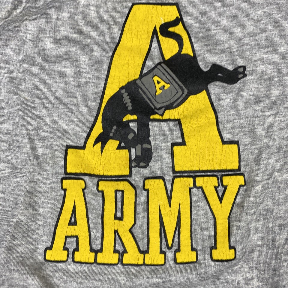 VTG ICU Army West Point Gray Crewneck Sweatshirt Mens XL Puffy Print