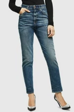 $228 NWT DIESEL Sz26X30 D-EISELLE HI-WAIST STRAIGHT STRETCH JEANS 0890Y WASH