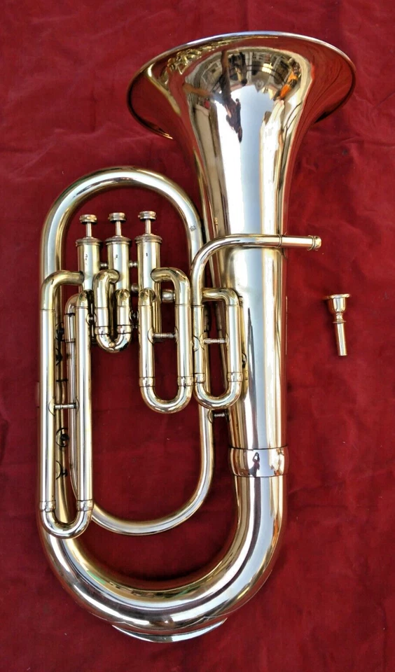 Instrumento musical de jazz de 3 válvulas Euphonium para conciertos y orquesta latón pulido Foto 4 de 4