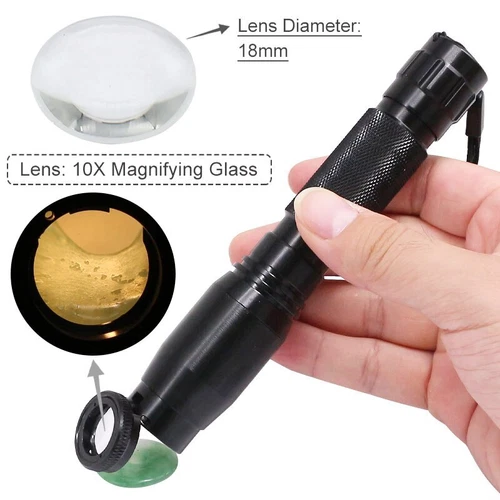 10X Illuminated Jewelry Magnifier Portable Chelsea Color Filter Xenon Flashlight - Picture 3 of 10