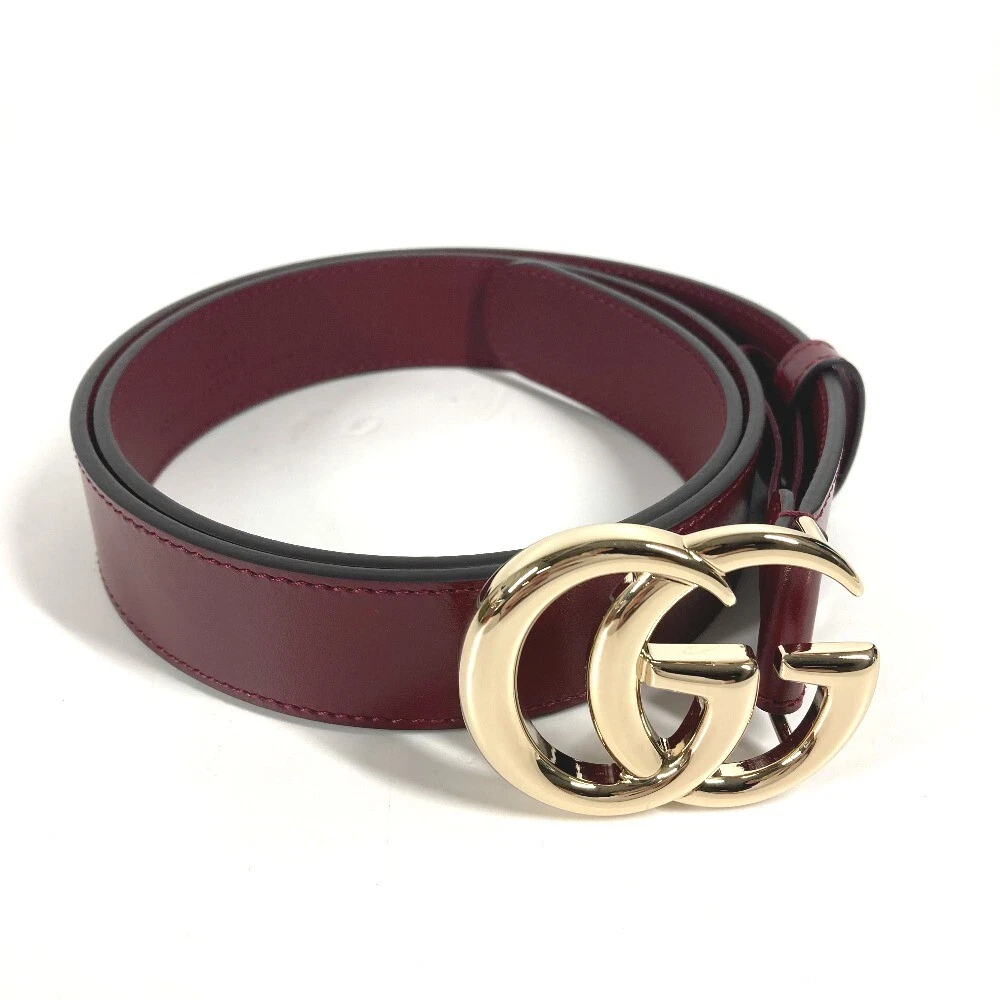 GUCCI 625839 GG Marmont Accessoires Mode Ceinture Cuir Base Rouge Inutilisé