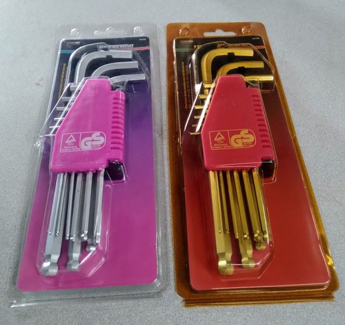 GRIP 9Pc Long Reach Ball Hex Key Set SAE PINK - Picture 2 of 4