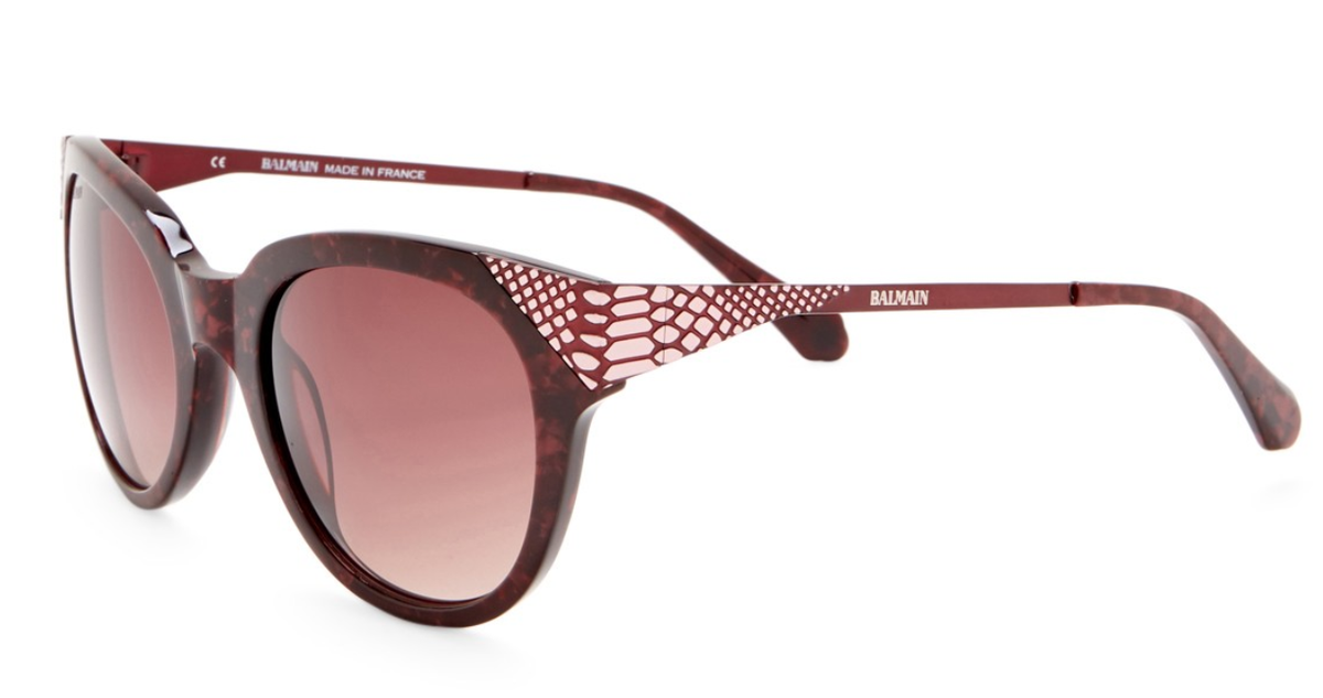 Balmain (France) 53mm Round Sunglasses BL2082B03 Burgundy  display picture 1