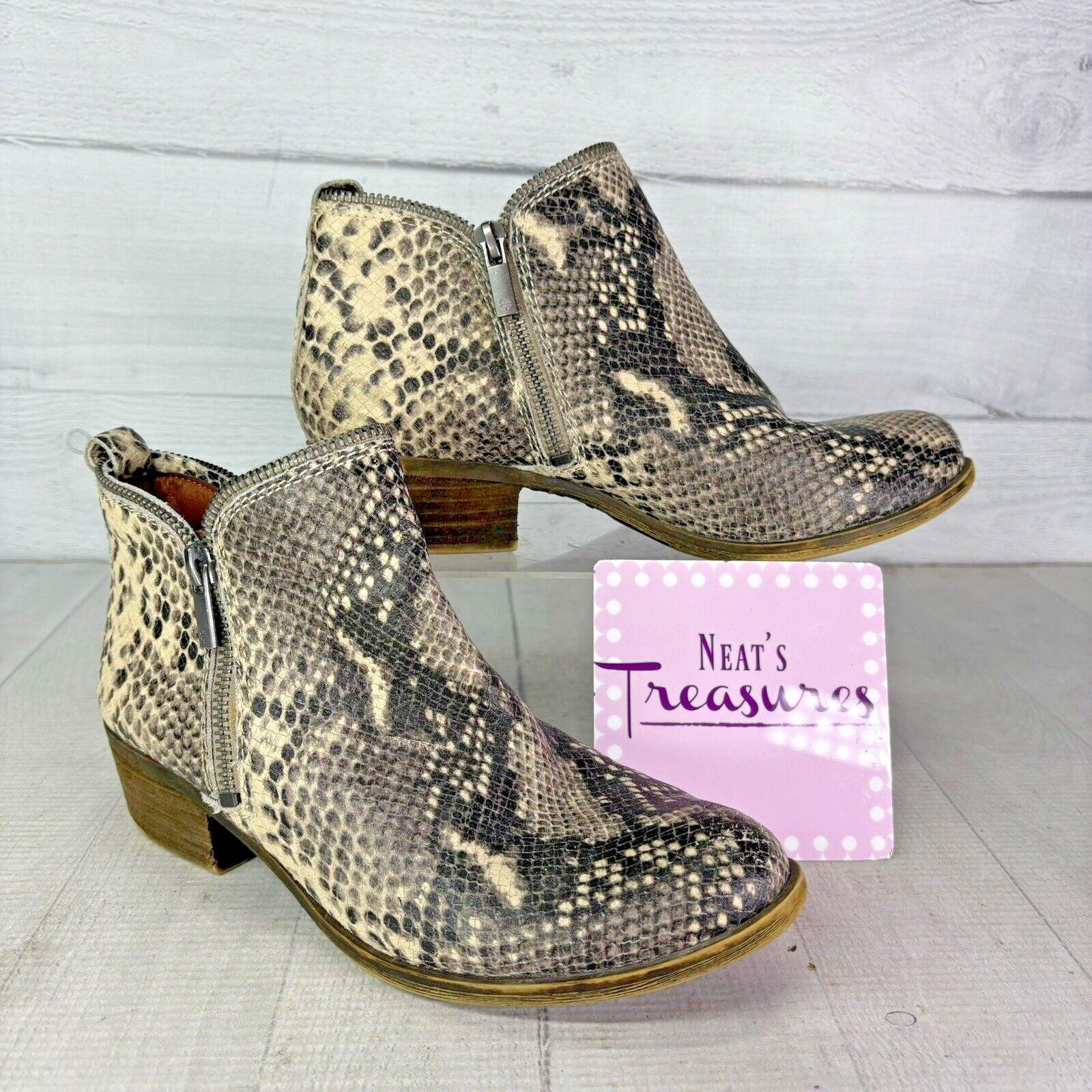 Lucky Brand  BARTALINO Python Snake Double Zip Bo… - image 2