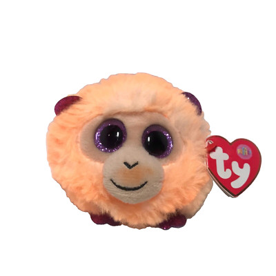 Ty Puffies Beanie Balls COCONUT The Monkey Stuffed Plush NWMT 2021 3''