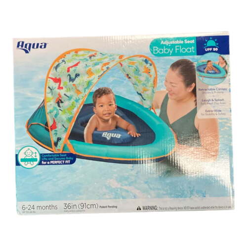 Aqua Adjustable Seat Retractable Canopy Splash and Play Baby Float - Picture 6 of 6