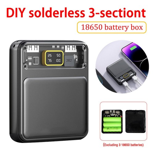 DIY 3 x 18650 Flat Battery Power Bank Box Case Fast Charger Power Solderless - Zdjęcie 9 z 12