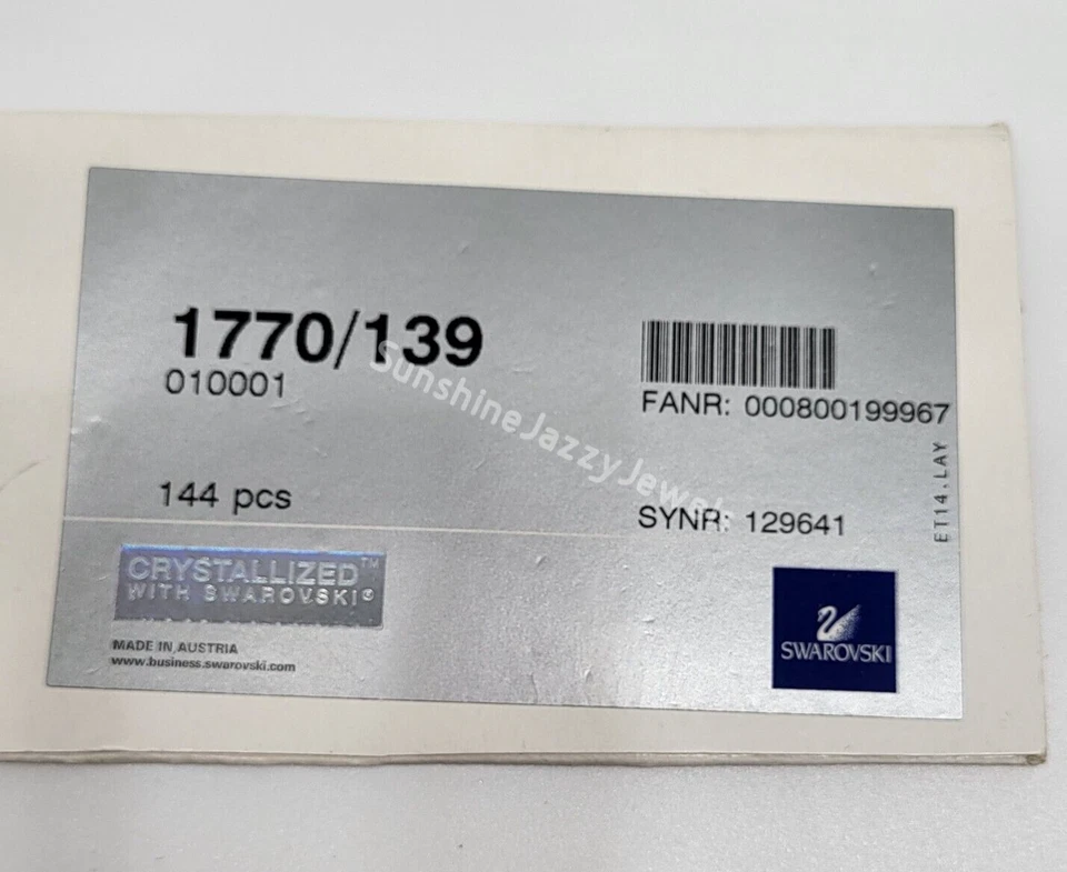 6 Stück Swarovski Kristallklar Knopf mit Kunststoffschaft 1770; 2 Größen: 7 mm oder 10 mm - Bild 4 von 4