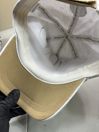 Royal Gold Cigars Hat Strap-back Ball Cap White Gold Embroidered Adjustable - Picture 8 of 8