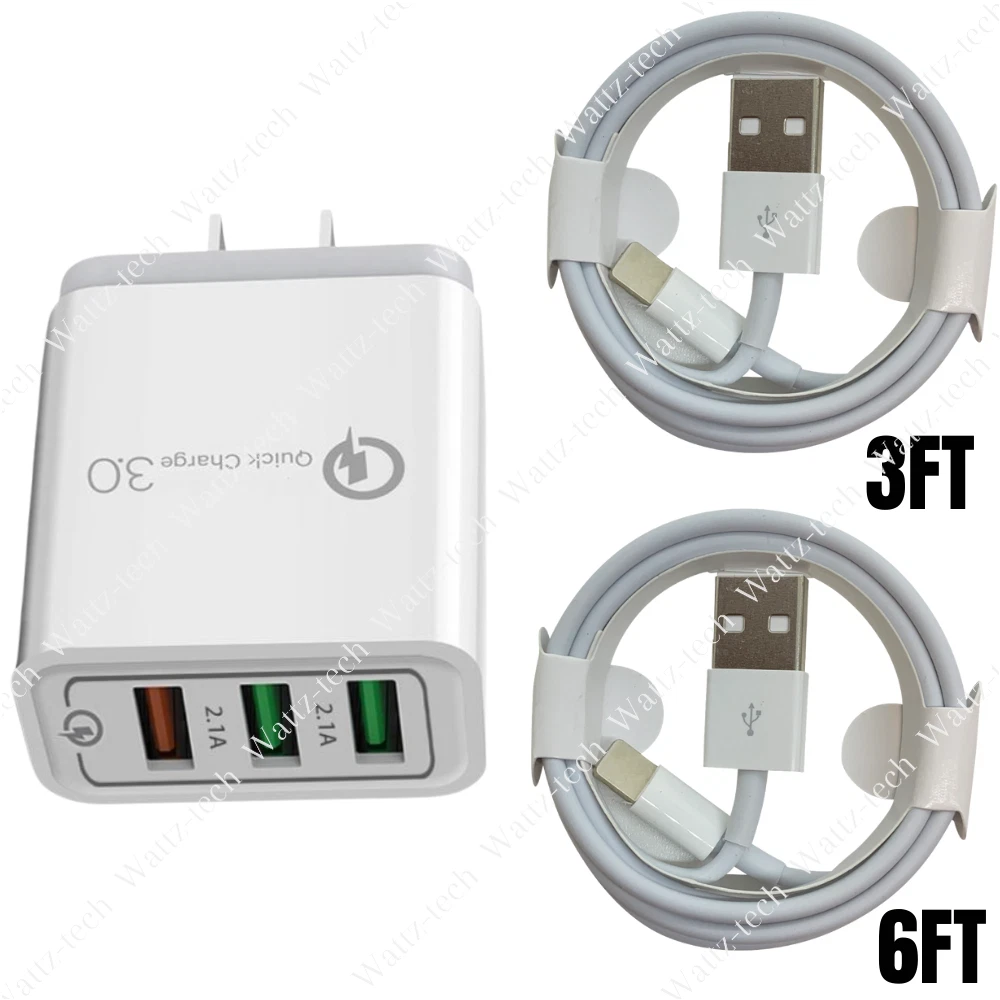 Fast USB Hub Wall Charger with Quick Charge 3.0 for iPhone