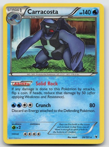 Carracosta 26/101 Noble Victories Pokemon LP