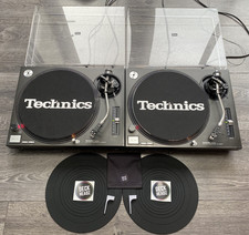 2 x Technics SL-1210 MK2 Turntables With Lids, Needles & Slipmats - Made in 2002