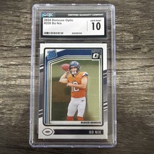 2024 Donruss Optic Bo Nix Rated Rookie RC #209 CGC 10 Broncos