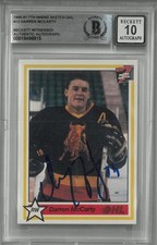 Darren McCarty Autographed 10 Grade 1990-91 7th Inning Sketch OHL Rookie Card. rookie card picture