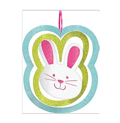 Egg-stra Special Easter Bunny Spinning Decoration with Ribbon Hanger Party Decor