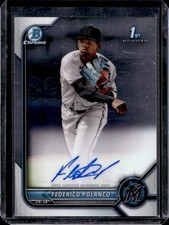 2022 Bowman Federico Polanco Chrome Auto Autograph 1st Prospect #CPA-FP Marlins