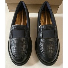 Clarks Collection Sharon Pace Loafers Black Leather Size 6 Wide