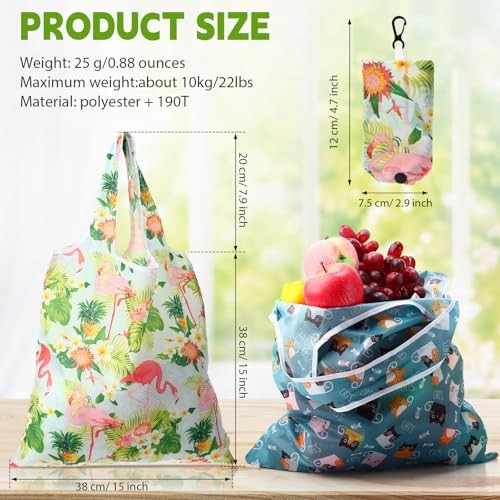  24 Pcs Foldable Reusable Shopping Bag Recycle Travel Grocery Bag Classic Style