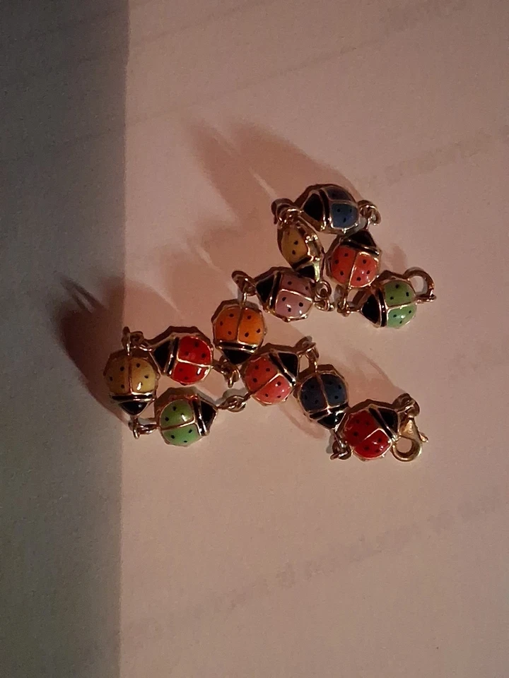 Pulsera de oro amarillo multicolor Lady Bug Foto 2 de 2