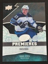 Sami Niku 2017-18 UD Ice Premieres Clear Acetate Rookie #90 Winnipeg Jets /999