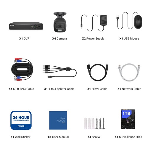 Système de caméra de sécurité ANNKE 5 en 1 8CH 3K Lite DVR 1080P TVI CCTV couleur extérieure - Photo 22/33
