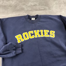 Colorado Rockies MLB Men's Navy Sweatshirt Size L 90s Vintage Made in USA