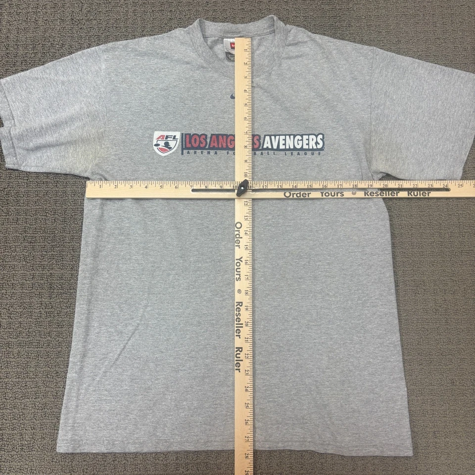 Vintage Nike Shirt Mens Medium Grey Crewneck Center Swoosh LA Avengers Worn 90s Foto 3 de 4