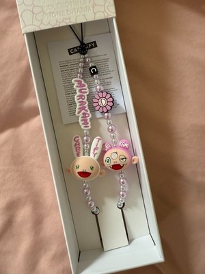 ストラップ CASETiFY KAIKAI KIKI PEARL PHONE CHARM Casetify Takashi Murakami Kaikai Kiki Phone Pearl Charm Pink White